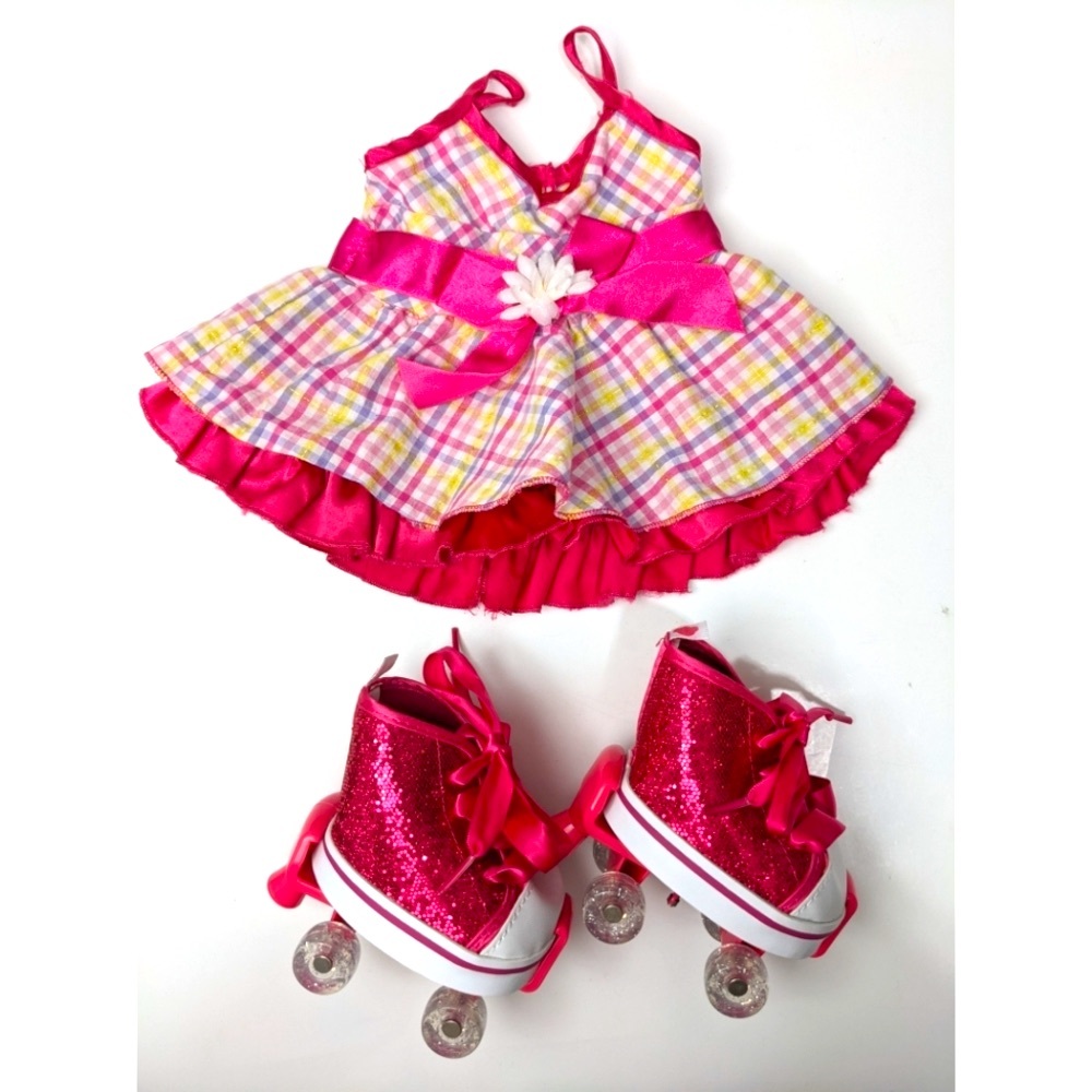 Build-A-Bear Outfit Dress & Roller Glitter Shoes